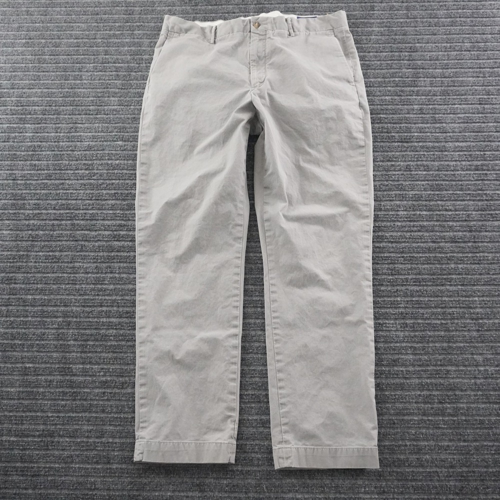 Polo Ralph Lauren Chino Pants Mens 36/32 Grey Stretch Straight Fit